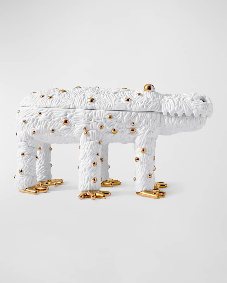 L'Objet Limited Edition Haas Pedro the Croc Box, White