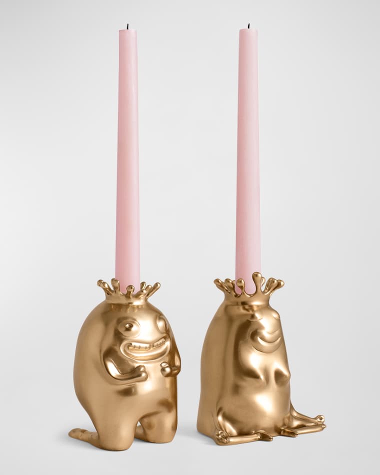 L'Objet Haas King & Queen Candlesticks, Set of 2
