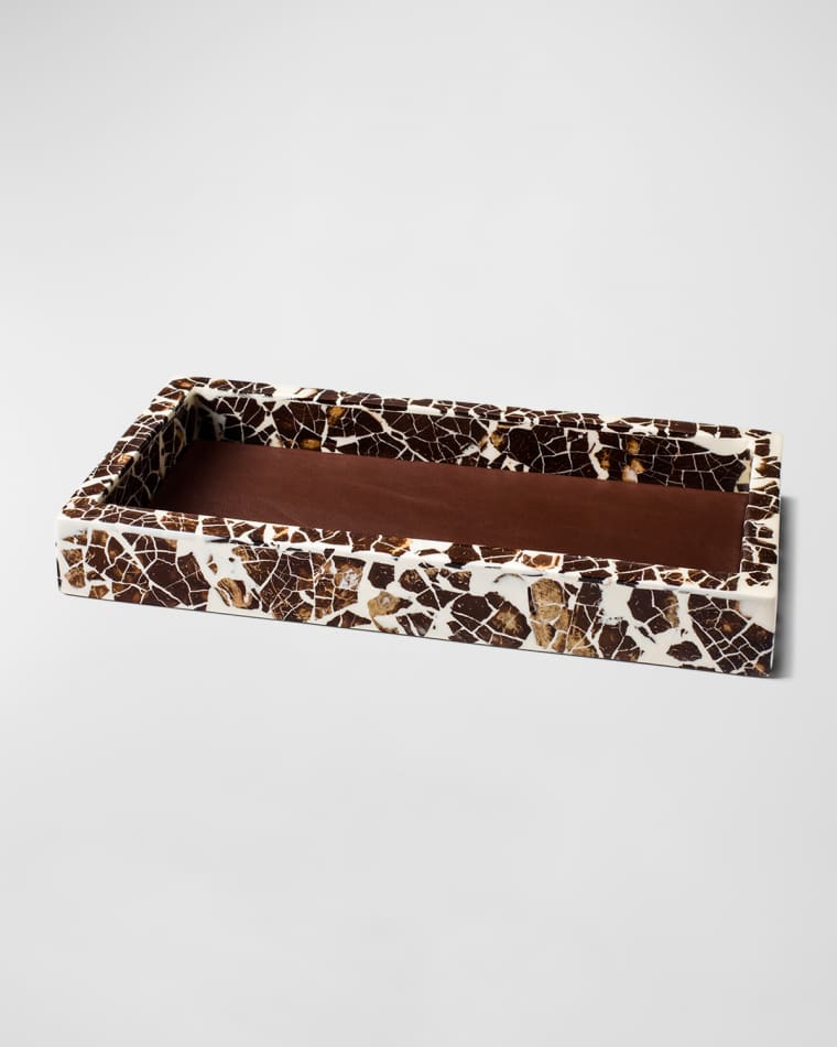 LADORADA Burl Leather Inset Valet Tray