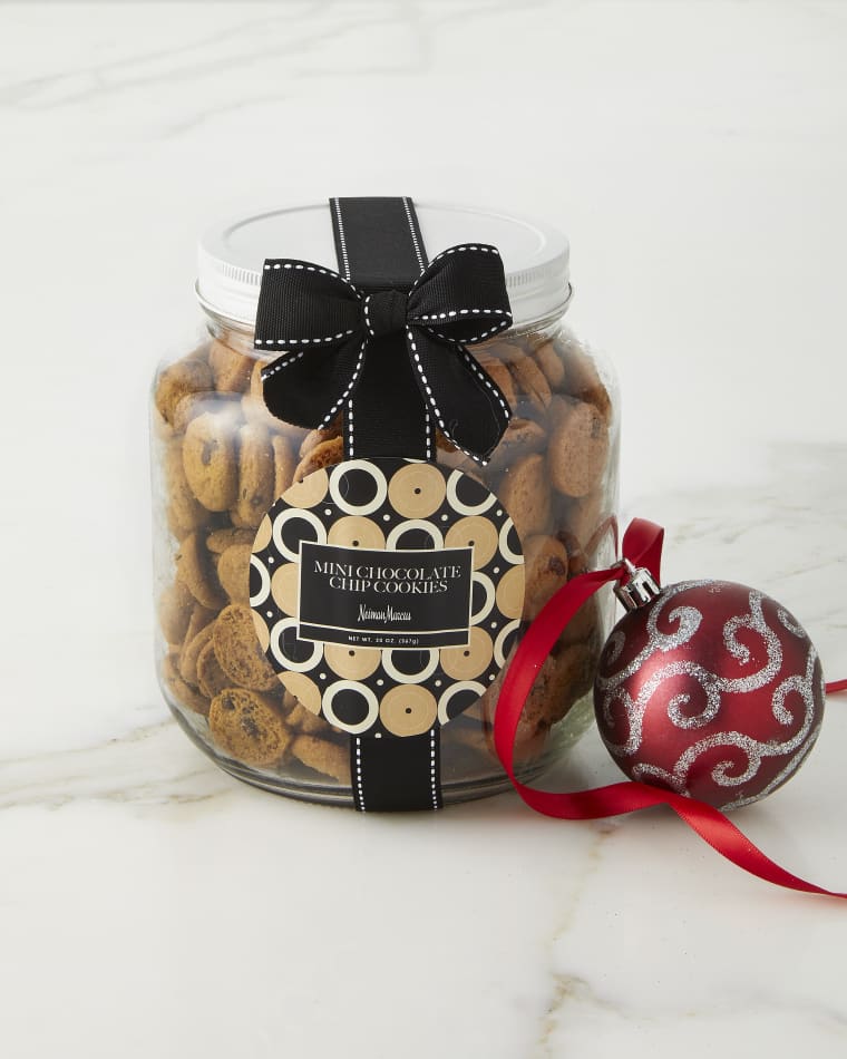 Neiman Marcus 20 oz. Mini Chocolate Chip Cookies in Holiday Jar