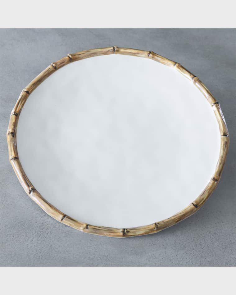 Beatriz Ball VIDA Bamboo 11" Dinner Plates, Set of 4 (White and Natural)