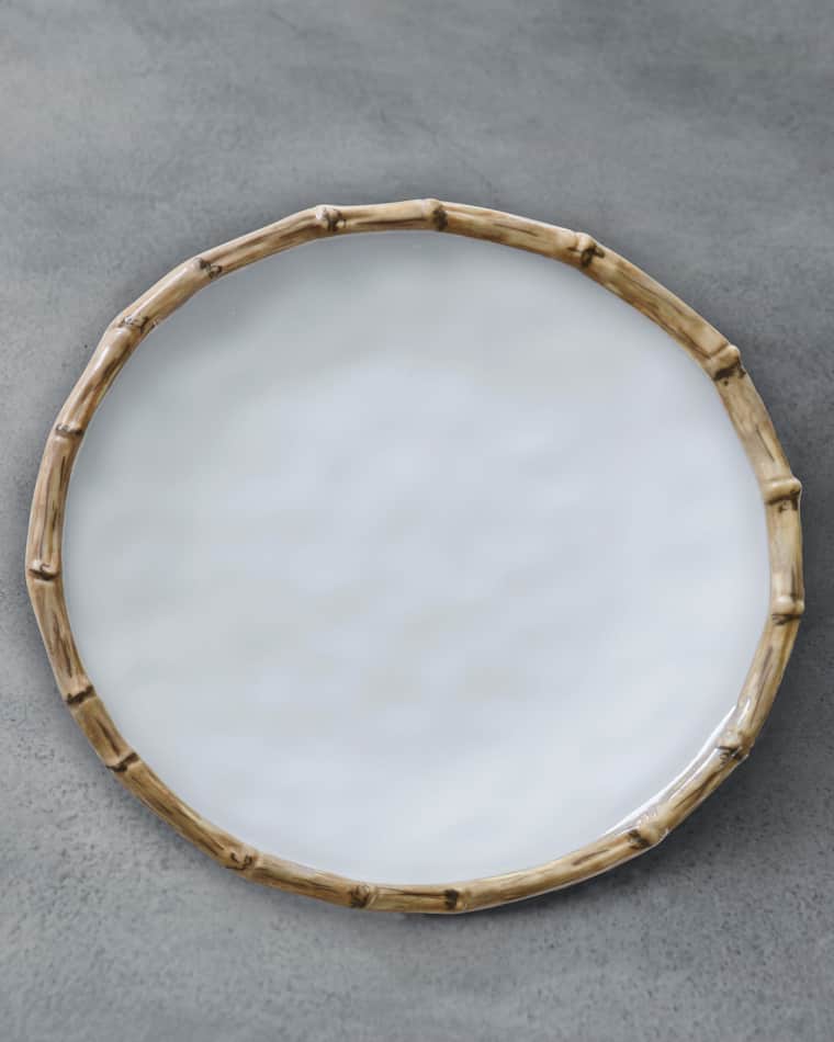 Beatriz Ball VIDA Bamboo 9" Salad Plates, Set of 4 (White and Natural)