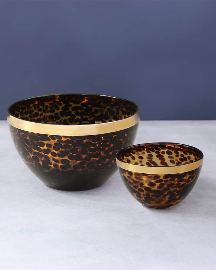 Beatriz Ball GLASS Tortoise and Golden 8" Bowl