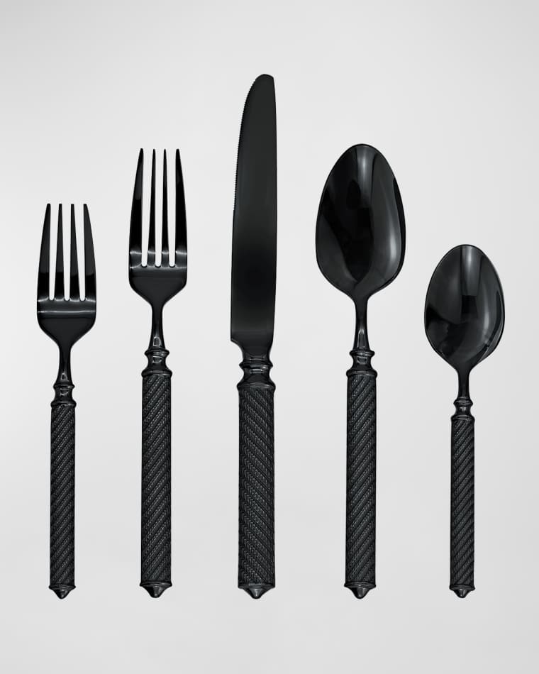 Ricci Silversmith Torsade Black 20-Piece Flatware Set