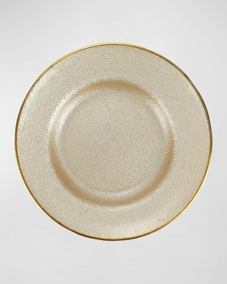 Vietri Metallic Glass Pearl Salad Plate Metallic Glass Pearl Rectangular Tray Metallic Glass Pearl Service Plate