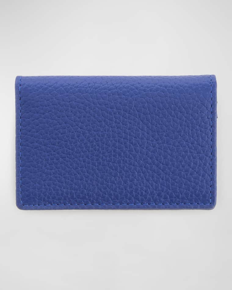 ROYCE New York Monogrammed Leather Card Holder Wallet