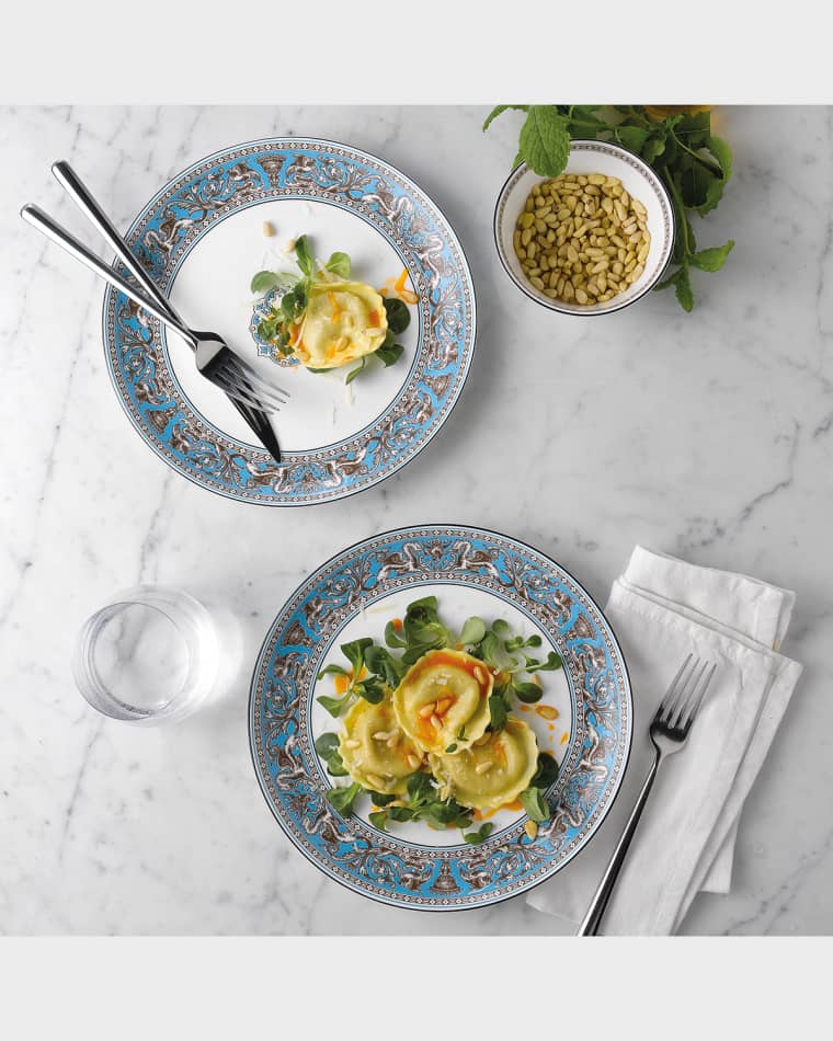 Wedgwood Florentine Turquoise Accent Salad Plate 9" Florentine Turquoise Salad Plate 8" Florentine Turquoise Bread & Butter Plate 7"