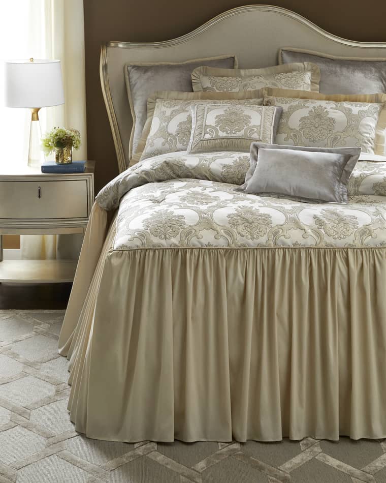 Austin Horn Collection Elizabeth 3-Piece Bedspread Set, Queen Elizabeth Main Euro Sham Elizabeth Velvet Euro Sham, 26"Sq.