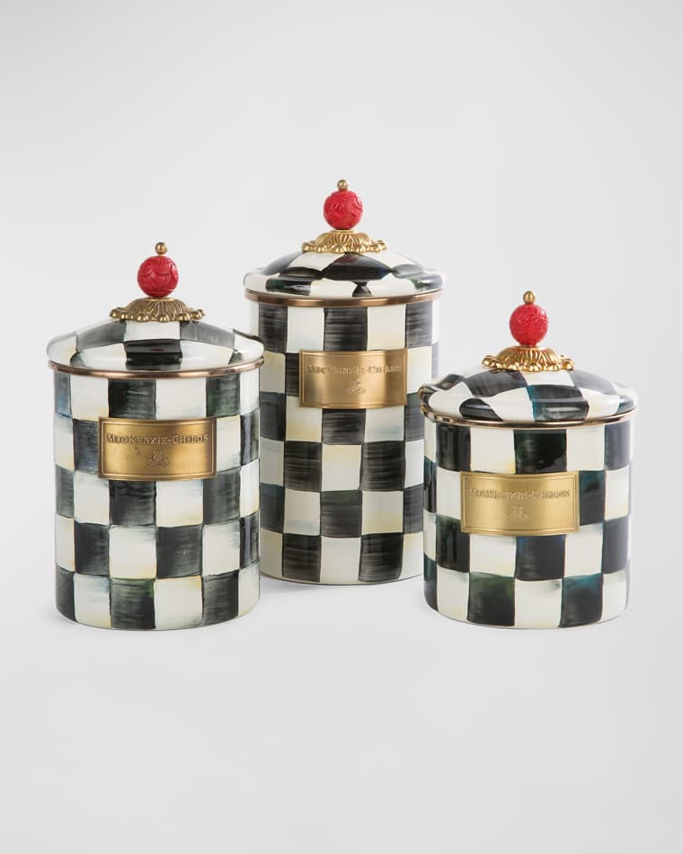 MacKenzie-Childs Courtly Check Enamel Canister