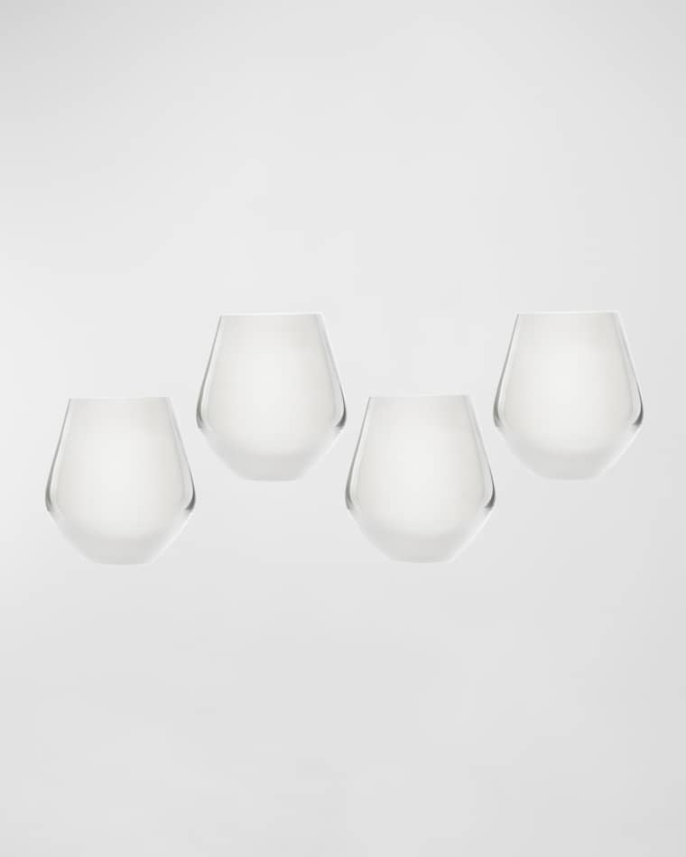 Godinger Meridian Stemless Wine Glasses, White - Set of 4