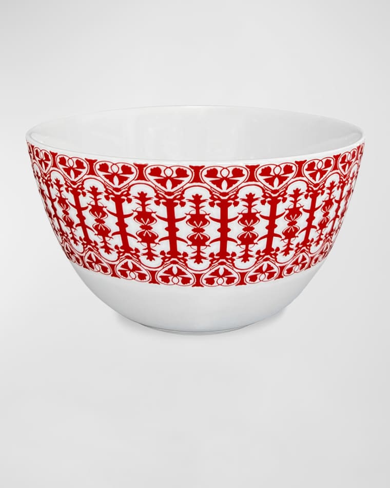 Caskata Casablanca Crimson Tall Cereal Bowls, Set of 4