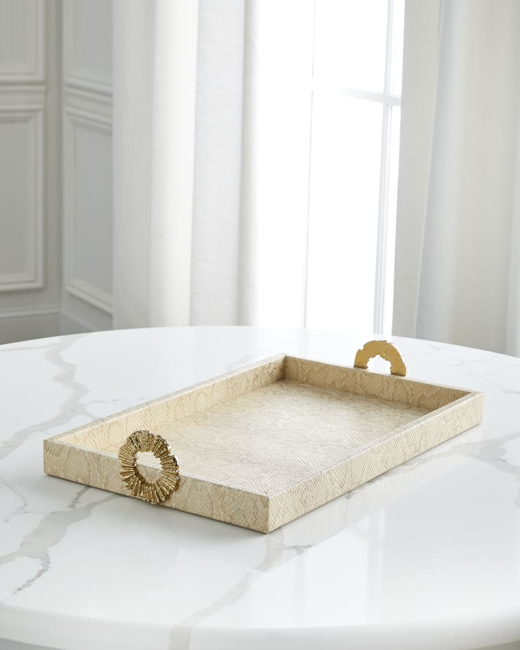 John-Richard Collection Dazzle Vegan Snakeskin Tray, Large