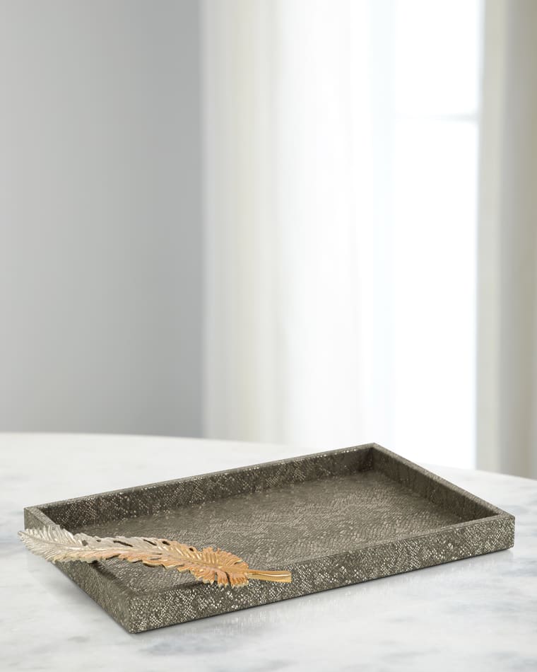 John-Richard Collection Feathered Vegan Snakeskin Tray