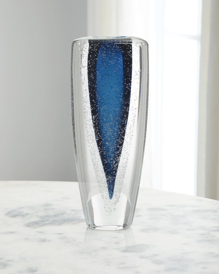 John-Richard Collection Sapphire Blue Handblown Glass Vase I
