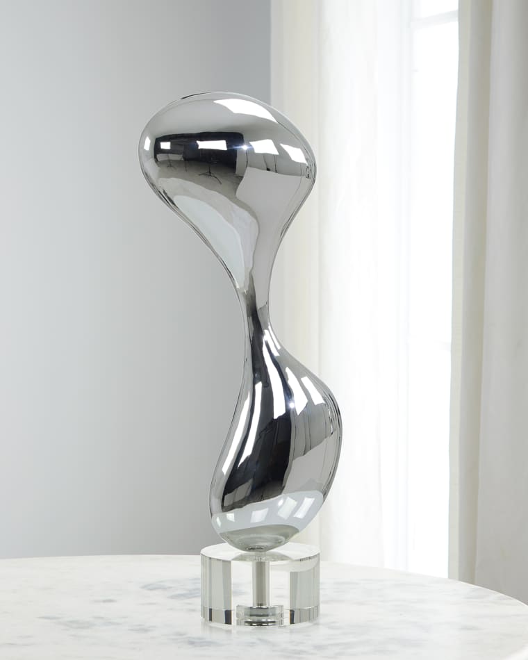 John-Richard Collection Mirror Chrome Stainless Steel Abstract Sculpture