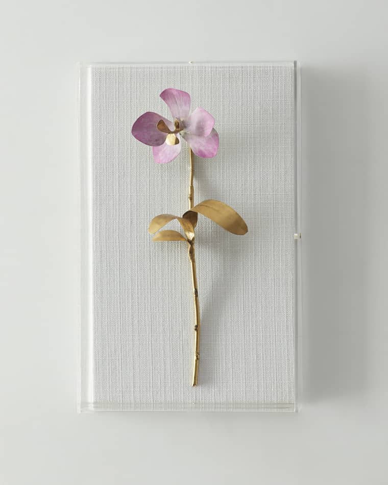 Tommy Mitchell "Gilded and Painted Orchid Study 6" Wall Decor