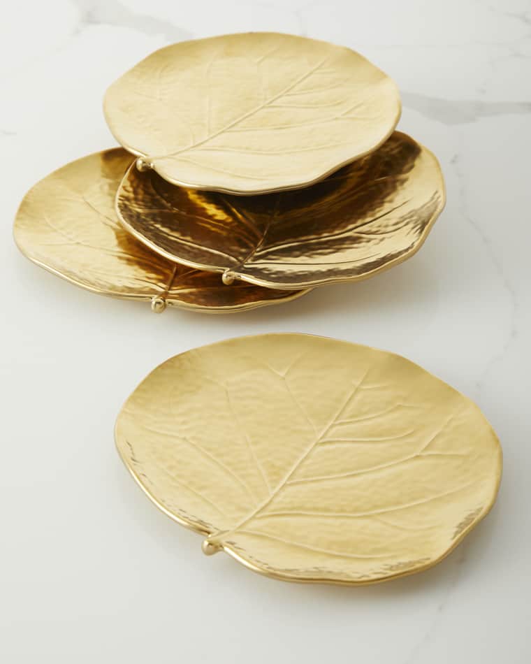 Michael Aram Botanical Leaf Gold Tidbit Plates, Set of 4 - Yours with any $250 Michael Aram Purchase