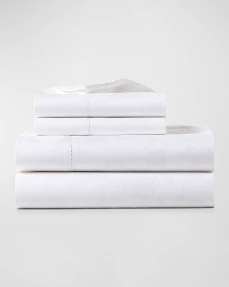 Ralph Lauren Home Organic Cotton Bethany Jacquard Flat Sheet, QUEEN