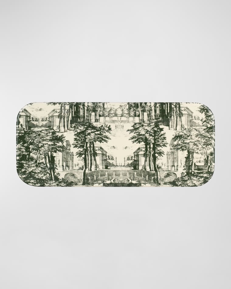 Fornasetti Tray 25X60cm - Giardino Settecentesco Green Ivory