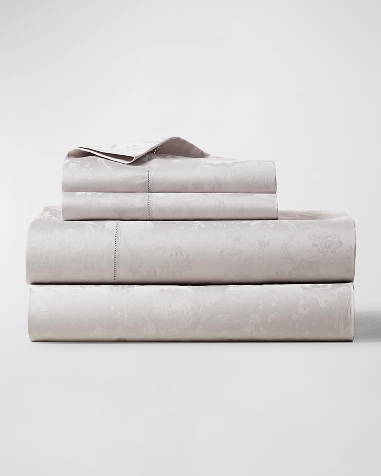 Ralph Lauren Home Bethany King Jacquard Organic Cotton Fitted Sheet Organic Cotton Bethany Jacquard Flat Sheet, KING Bethany Jacquard Organic Cotton Queen Fitted Sheet