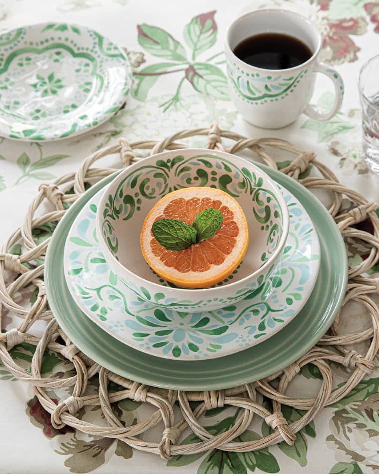 Juliska Iberian Dessert/Salad Plate- Sage Iberian Side/Cocktail Plate - Sage Iberian Cereal/Ice Cream Bowl - Sage