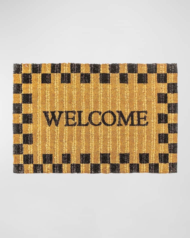 MacKenzie-Childs Welcome Checked Entrance Mat, 2x3