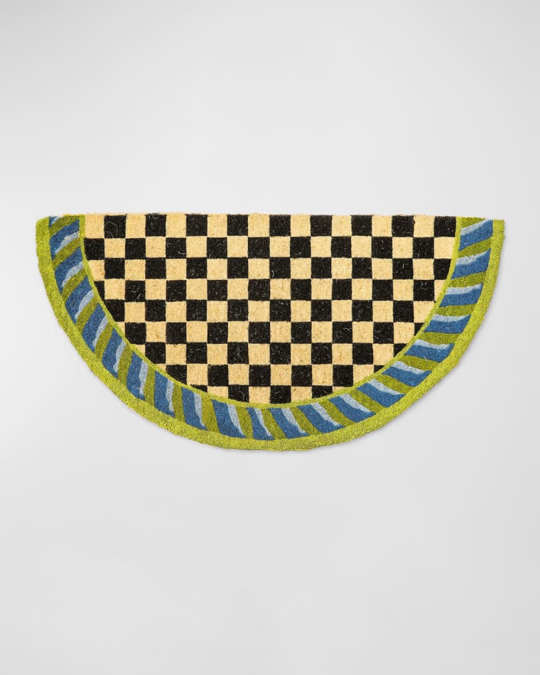 MacKenzie-Childs Courtly Check Half Round Entrance Mat