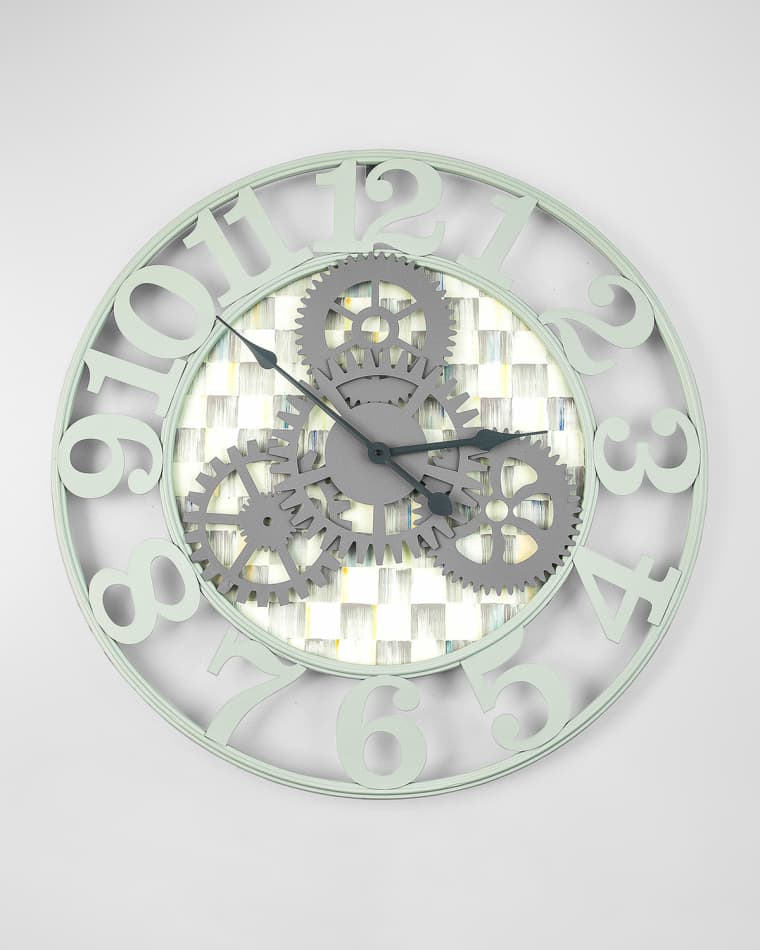 MacKenzie-Childs Sterling Check Farmhouse Clock
