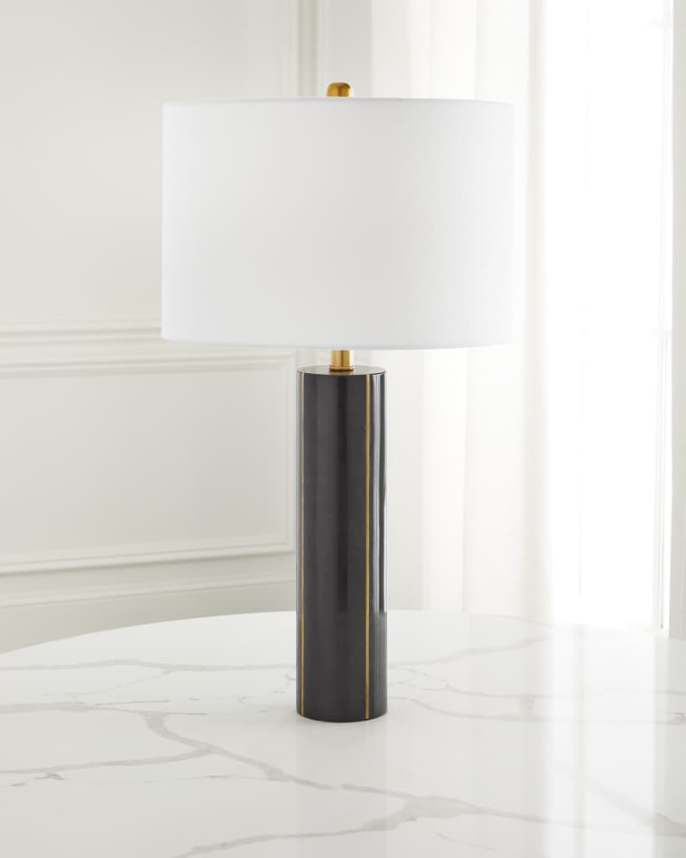 Old World Design Black Marble Haynes Lamp