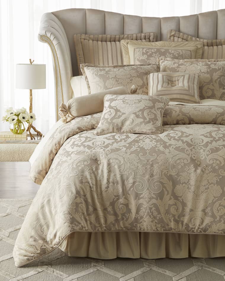Austin Horn Collection Annabelle 3-Piece Comforter Set, Queen Annabelle Main Euro Sham Annabelle Stripe Euro Sham