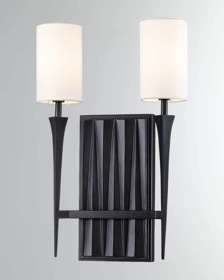 Lucas + McKearn Crest 2-Light Black Sconce