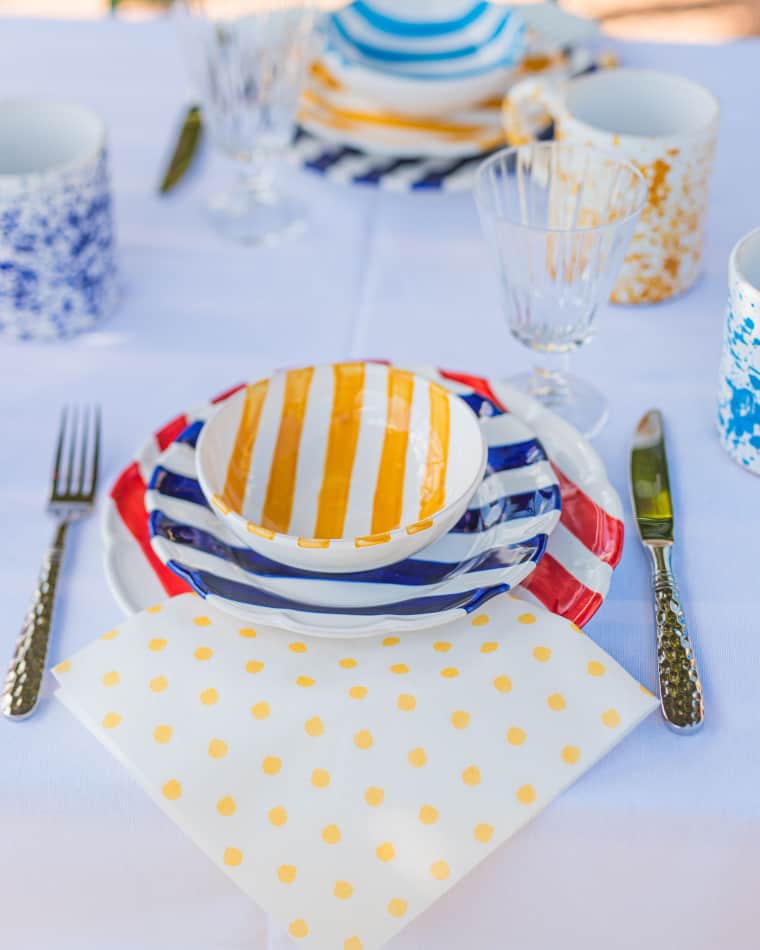 Vietri Amalfitana Stripe Dinner Plate Amalfitana Stripe Salad Plate Amalfitana Stripe Cereal Bowl
