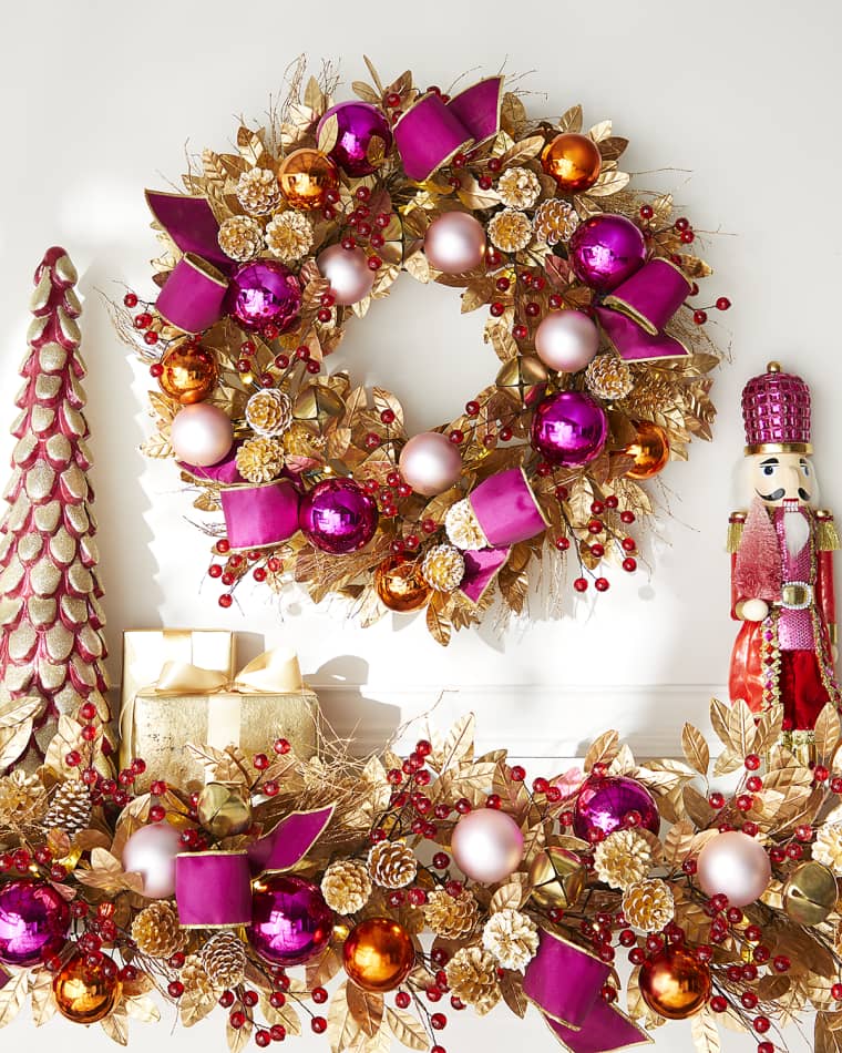 XIAQUJ Christmas Wreath Christmas Decorations 40CM Indoor Wreath