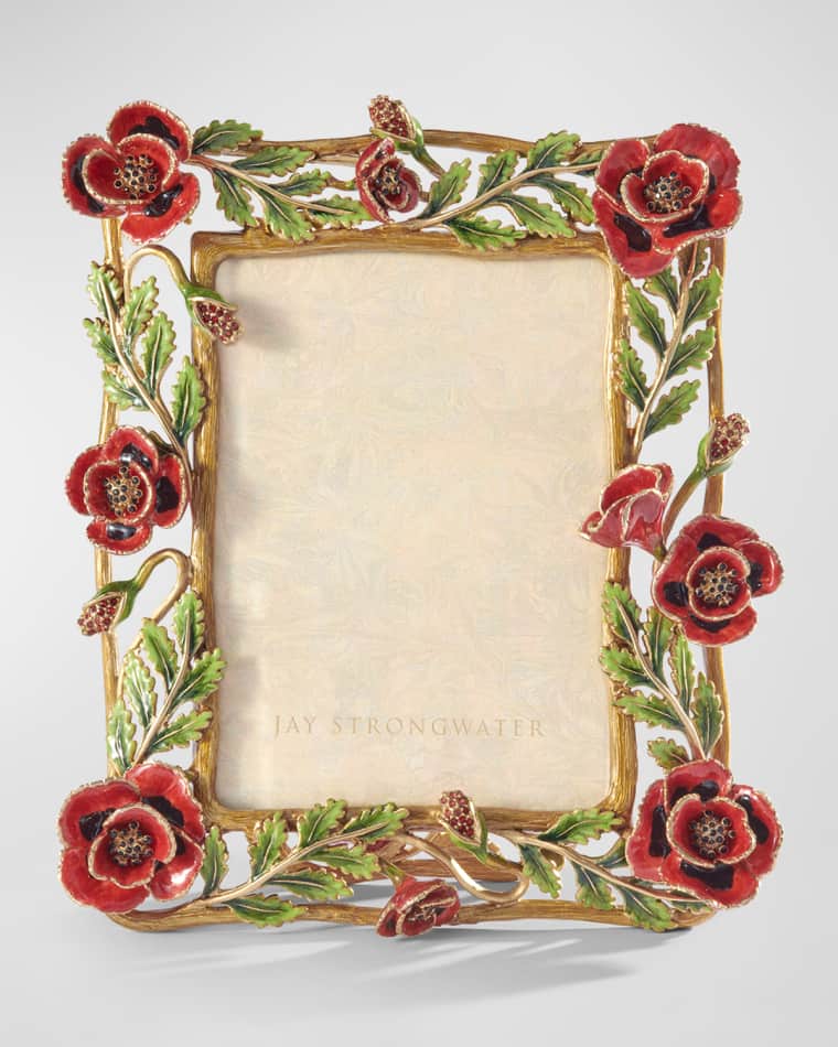 Jay Strongwater Poppy Picture Frame, 5" x 7"
