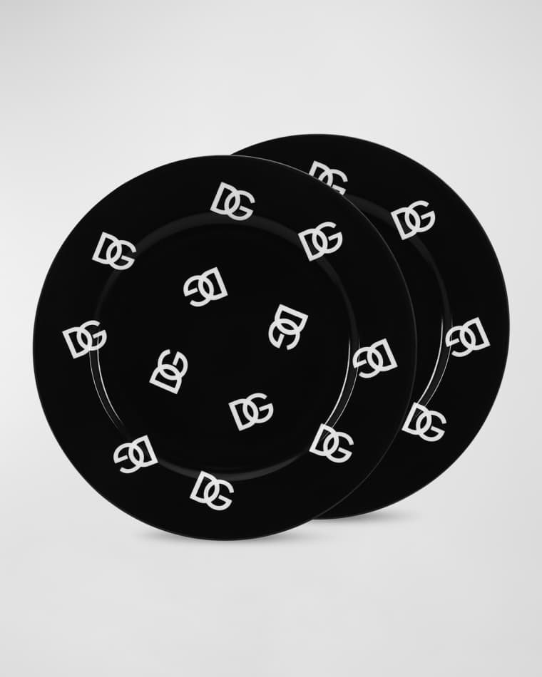 Dolce & Gabbana DG-print Ceramic Teacups (Set of 2) - Black