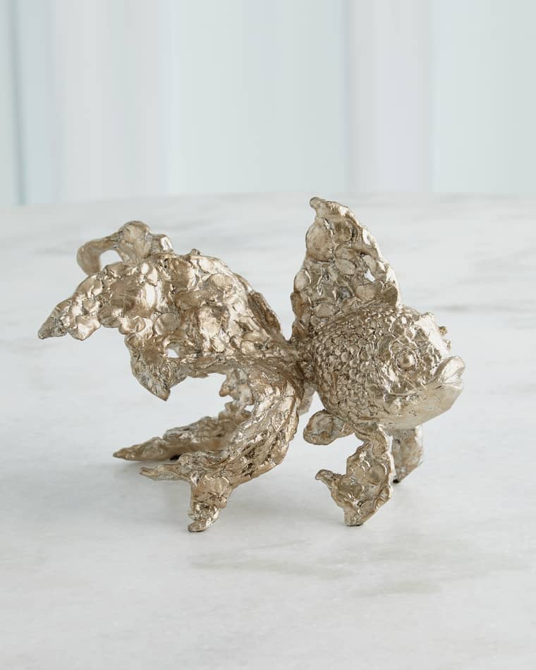 Global Views Angelfish Sculpture, Silver Leaf