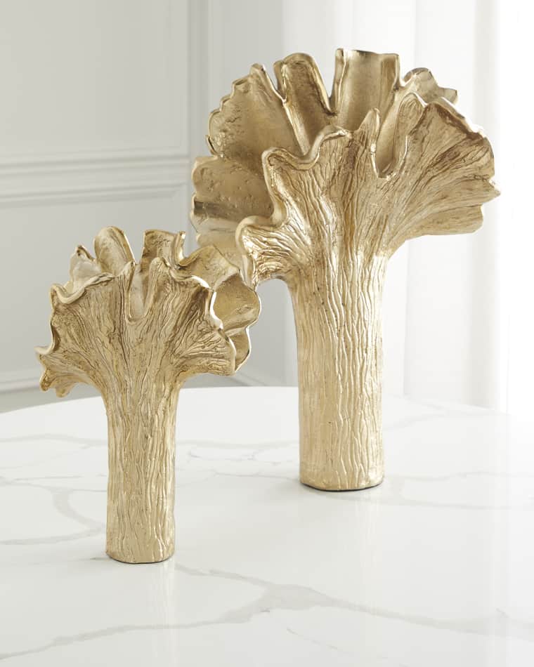 John-Richard Collection Ginkgo Vase II Ginkgo Leaf Vase I