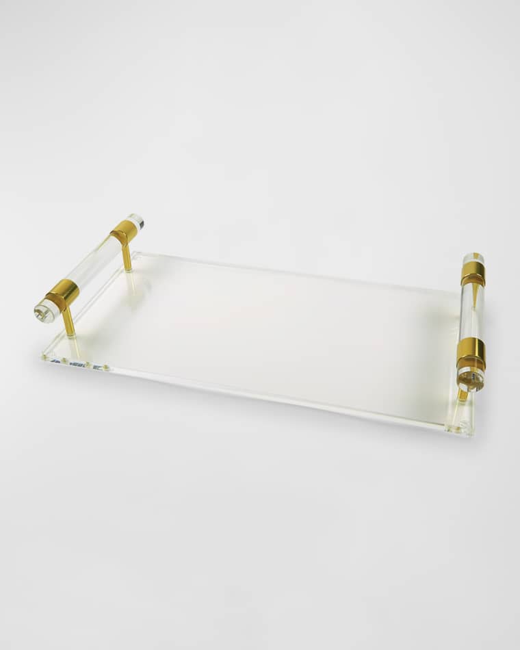 Tizo Lucite Tray With Golden Trim