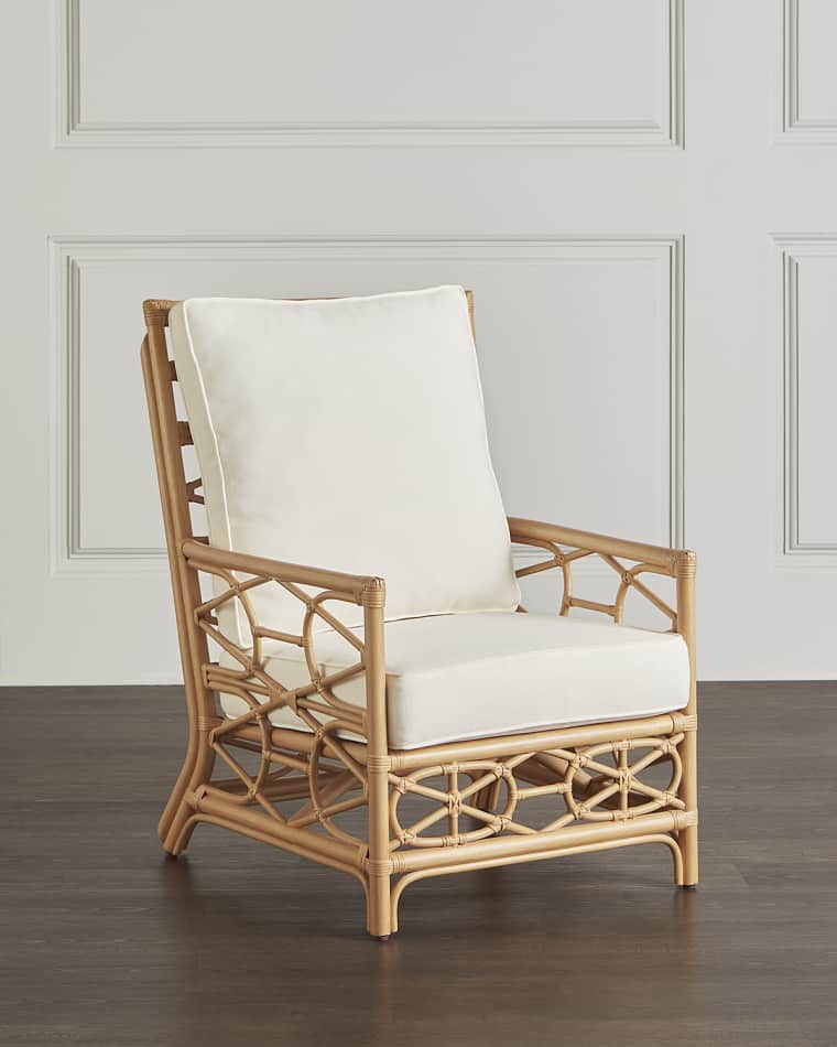 Worlds Away Maxenne Rattan Club Chair
