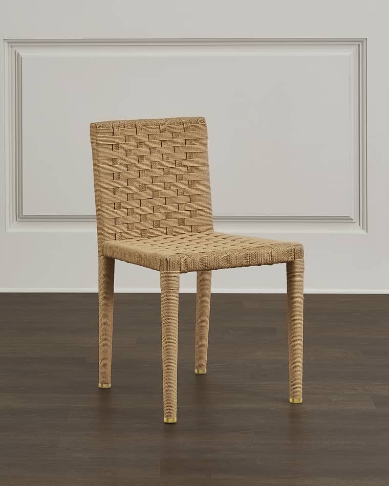 Worlds Away Roberta Basketweave Side Chair