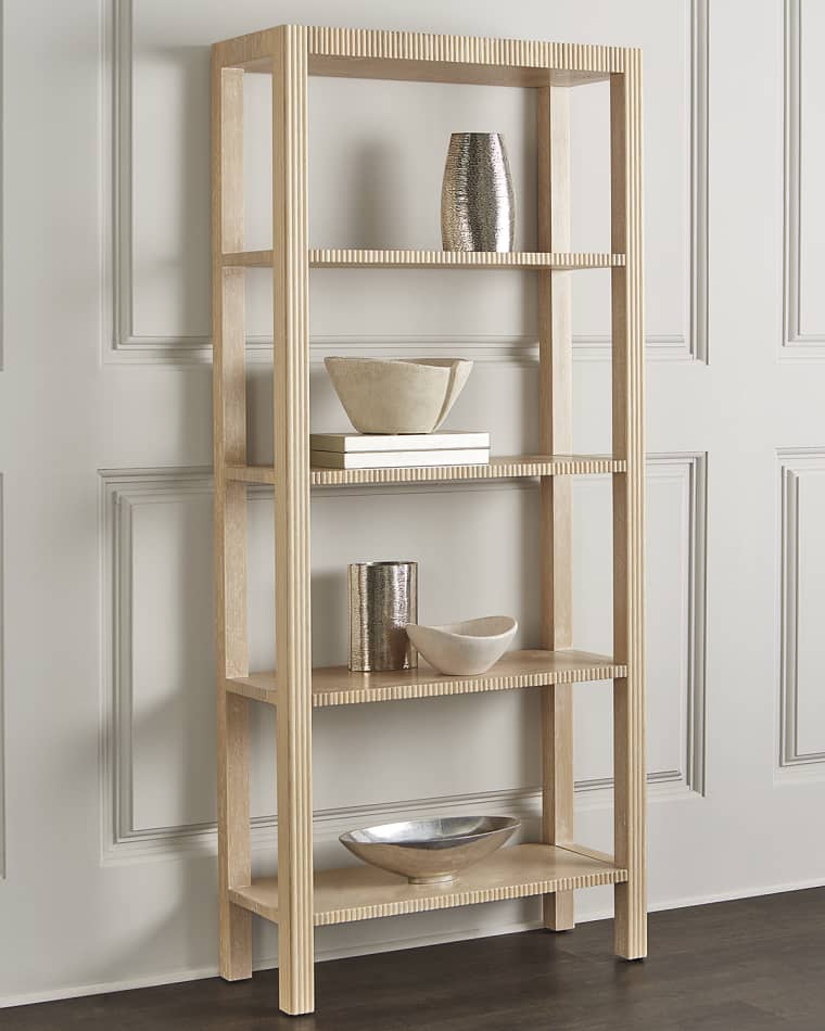 Worlds Away Michealah Cerused Oak Etagere