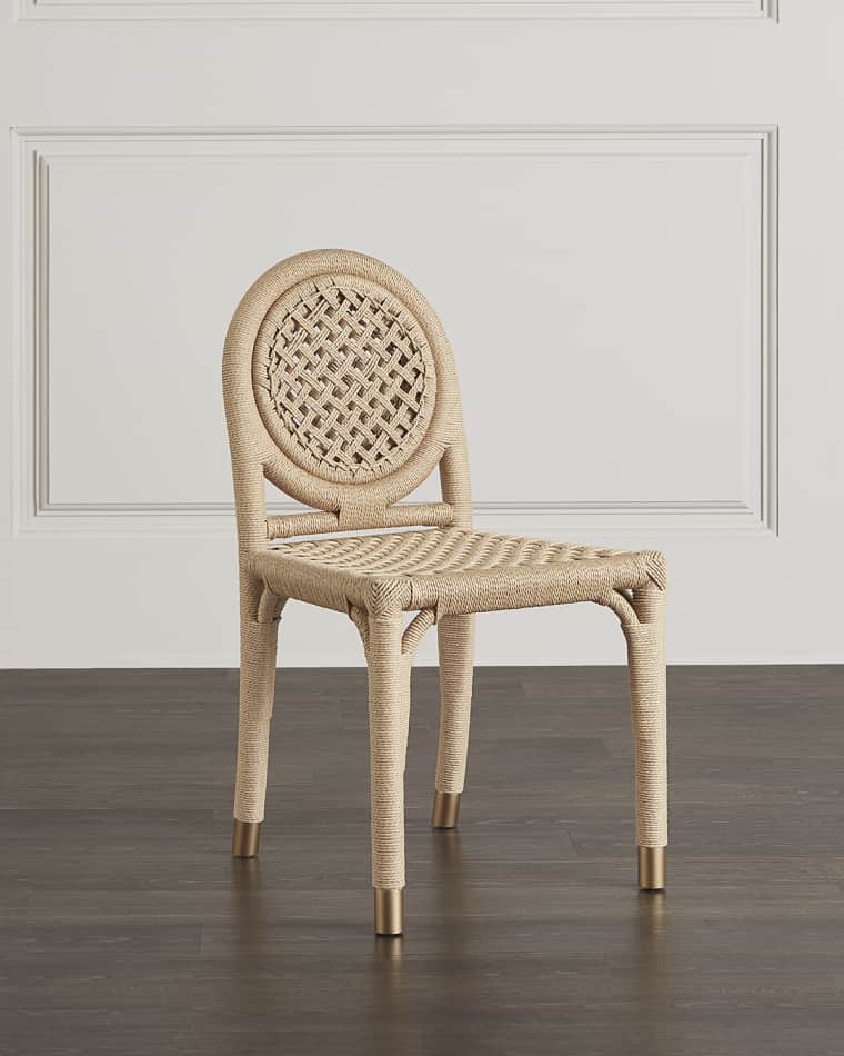 Worlds Away Pontainne Rattan Side Chair