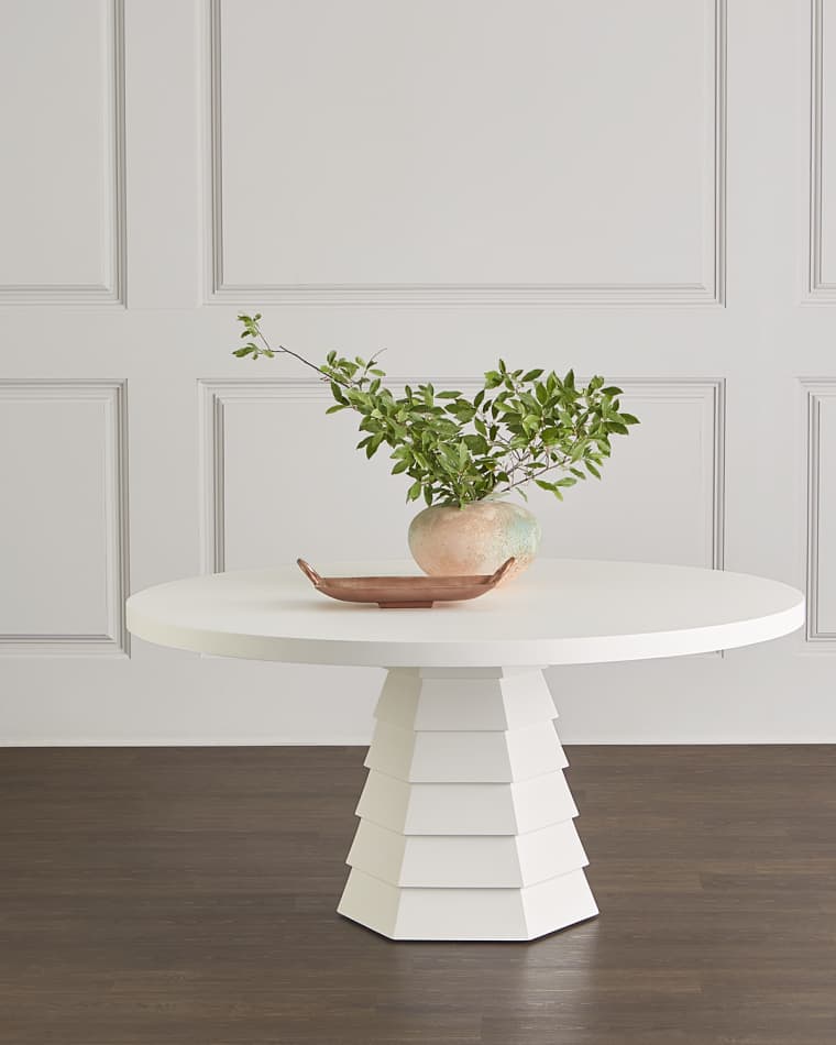 Worlds Away Harpora Hexagonal Base Dining Table, 60"