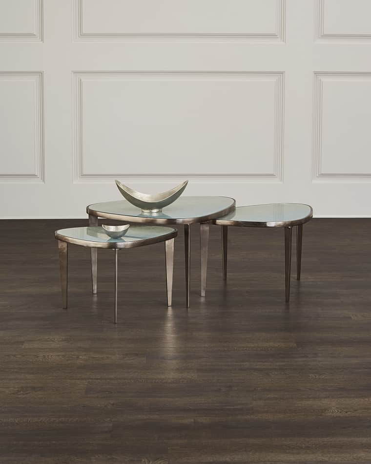 Interlude Home Jan Nesting Cocktail Tables, Antiqued Nickel