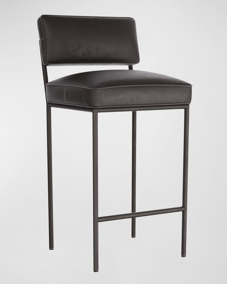 Arteriors Topanga Leather Bar Stool, 29"