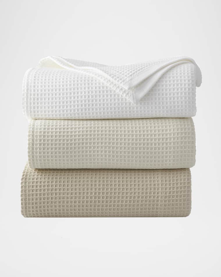 Sferra Kingston King Waffleweave Blanket, 120" x 100" Kingston Full/Queen Waffleweave Blanket, 100" x 100" Kingston Twin Waffleweave Blanket, 80" x 100"