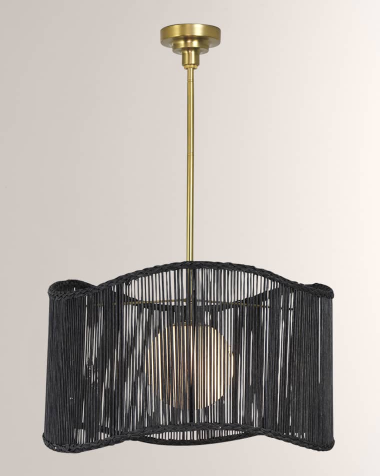 Regina Andrew x Coastal Living Nimes Drum Pendant Light (Black)
