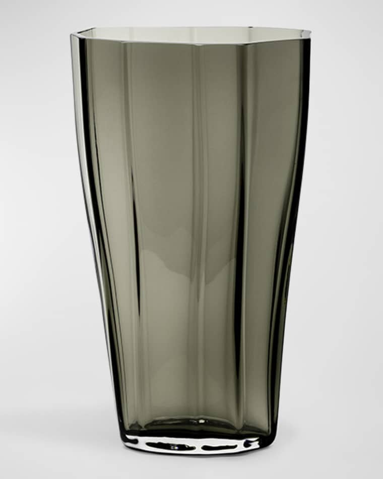 Orrefors Reed Medium Moss Green Vase, 11.8"