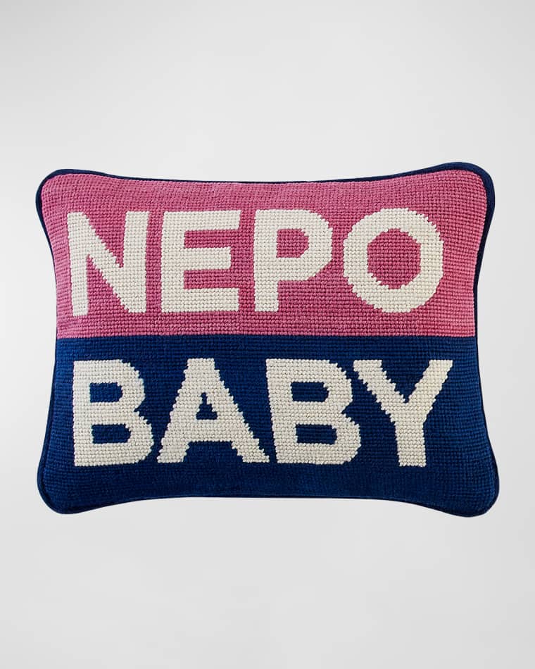 Jonathan Adler Personality Nepo Baby Needlepoint Pillow