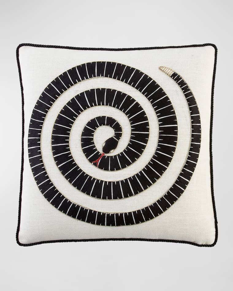 Jonathan Adler Eden Coiled Snake Pillow, 16" Square